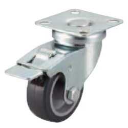 Casters - Light Load- Wheel Material: TPE - Swivel Type + Stopper