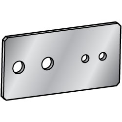 Sheet Metal Mounting Plate / Bracket - Custom Dimensions Type - JTNAS 