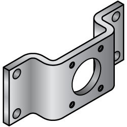 Sheet Metal Mounting Plate / Bracket -Convex Bending Type- BLUJS 