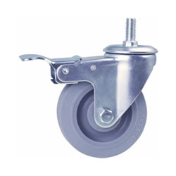 Light load caster TPR wheel Screw type with brake (C-LWSGTB90-T) 