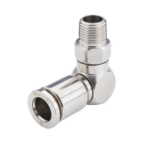 One-Touch Fittings Brass, Elbow Male Connector, Hex Flat