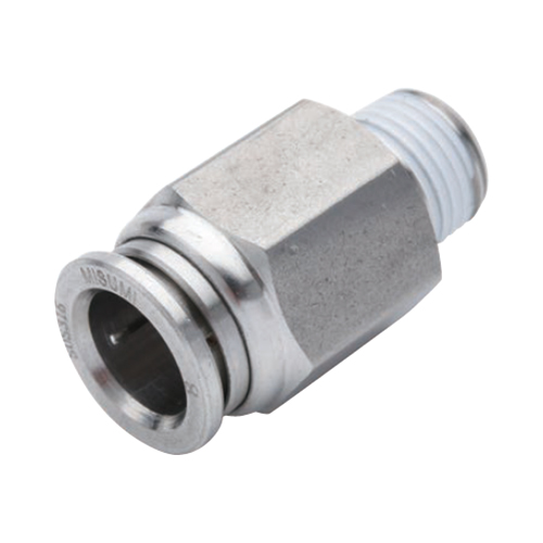 One-Touch Fittings Stainless Steel, Straight, Male Connector, Hex Flat (E-PACK-MSFPC10-1) 