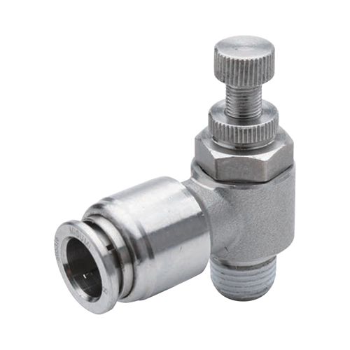 Stainless Steel Meter-Out Speed Control Valves, One-Touch Type (E-PACK-MSSLA4-M5) 