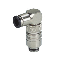 for Mold Cooling, Mold Temperature Control Fitting, Stop Valve Built-in, Elbow with One-Touch Fitting, Plug (ASL10-12P) 