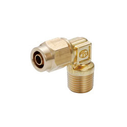 925030-7 Male Elbow: Brass, For 5/8 in Tube OD, 3/4 in. Pipe Thread,  Compression x MNPT, 3/4-14 Threading Size