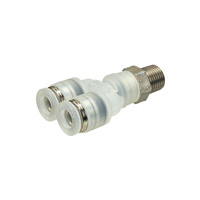 For Clean Environment, Tube Fitting PP Type, Branch Y, Threaded Section SUS304 (PPX12-04SUS-TP) 