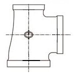 Steel Pipe Fittings, Screw-In Pipe Fittings, Tri-Directional Reducing Tees (Large Branch Diameters) (BRT-1X1X11/4B-W) 