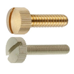 Brass (Low Cadmium Material) ECO-BS Slotted Knurled Screw (CSMKNE-BRN-M5-40) 