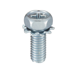 External Tooth Washer Integrated Phillips Head Hexagon Upset Screw (External Tooth W) (HXPS-STC-M5-12) 