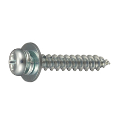 Type 1A Phillips Pan Head Tapping Screw with Spring Washer, P = 3 (CSPPNSND-STC-TP4-25) 
