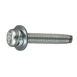Cross-Head , Pan Head Tapping Screw, With Class 3 Grooved, Shape C-1, P = 3 (Spring Lock Washer + JIS Captive Washer) (CSPPNSNDP3-ST3W-TP4-12) 