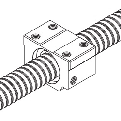 Rolled Ball Screw, Non-Preloading Square Nut Type BNT (BNT3210-5.3ZZNUT) 