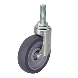 Reduced Noise Caster, Screw-In Elastomer Wheels, Freely Rotating (TYEFT75ELBDS) 