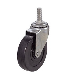 Screw-In Type, Conductive Rubber Caster, Stainless Steel Fitting, Freely Rotating