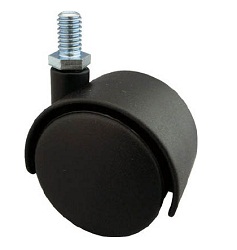 Screw-in Dual Wheel Casters, Nylon Wheels, Freely Moving (TDGS-50-M12) 