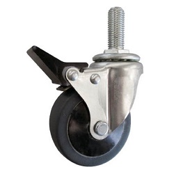 Screw-in Type Quiet Caster (Elastomer Wheels) with Freely Rotating Stopper (TYST-75SEL-2S) 