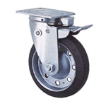 Caster for General Use, Steel, Medium and Light Duty, Plate Type, S Series, Front Pedal Type, Swivel / Fixed Switchable (SJ-125R-KF) 