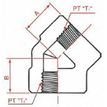 PT Connection Screw Down Female 45° Elbow 
