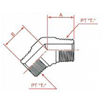 PT Connection Screw Down Male 45° Elbow