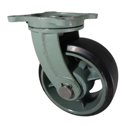 Swivel Wheel With Rubber Wheel for Heavy Loads (HB-g Type) FCD Ductile Hardware (HB-G250X75) 