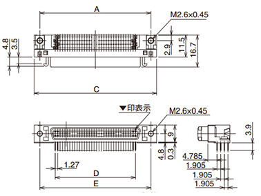 Circuit board screw fastening type dimensional drawing