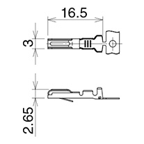 Male contact for power supply