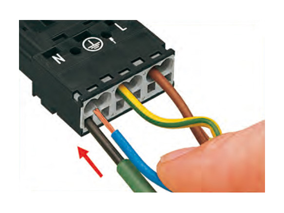 Connect the cable to the connector with the cable run through the housing. (See below for how to make connections)