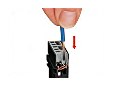 Connection for a single wire: You can make connections by simply inserting a single wire by stripping out the coating.