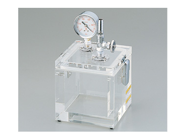 1-5943-01 (Vacuum Desiccator VXS) outer dimensions: W150 × D150 × H150 mm, inner dimensions: W110 × D110 × H110 mm, quantity: 1 unit