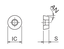 Drawing of Phoenix series, insert for round insert cutter