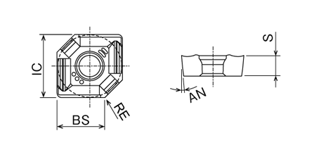 Drawing 1 of Phoenix series, face milling machine, octagon type insert