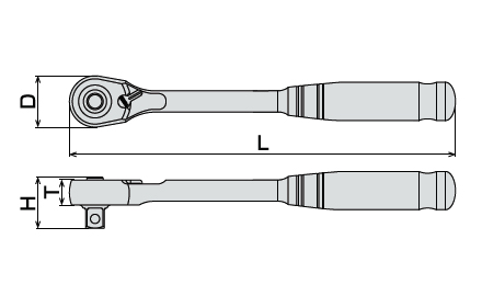 Long Ratchet Handle (Hollow/Holder Type) RH3HWL 