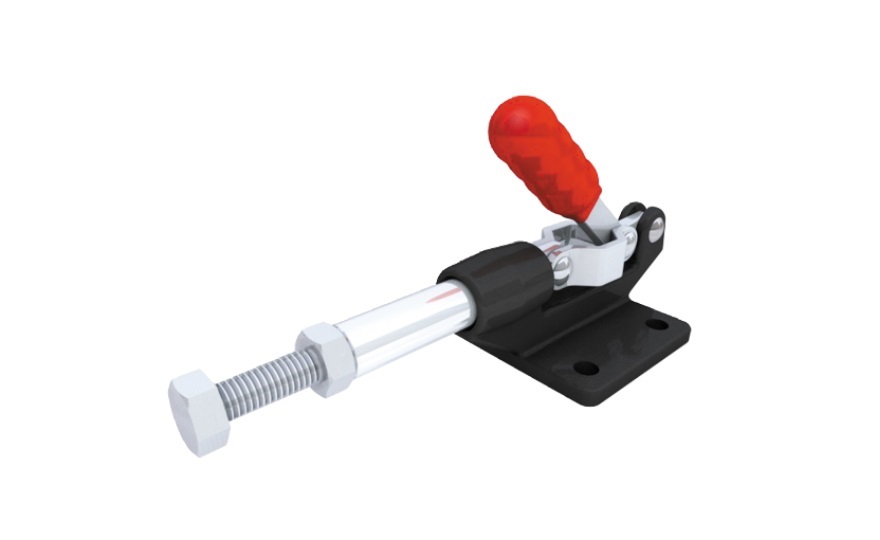 Toggle Clamp - Push-Pull - Flanged Base, Stroke 42 mm, Angled Handle, GH-304-EM/GH-304-EMSS 