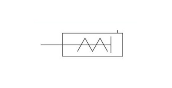 Display symbol of single acting push type