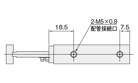 TDA6 × stroke dimensional drawing, Unit: mm