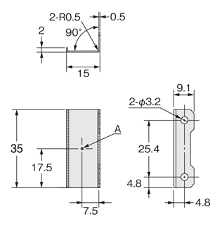 Photoelectric sensor E3ZR-C slit for through-beam type drawing