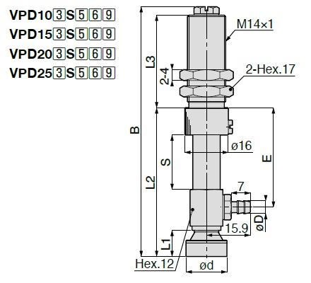 Long Stroke Sponge Type VPD Barb Fittings Type with Cover 
