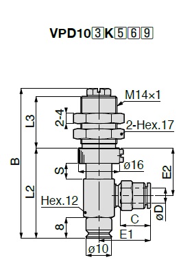 Long Stroke Slip Resistance Type VPD One-Touch Fitting with Cover 