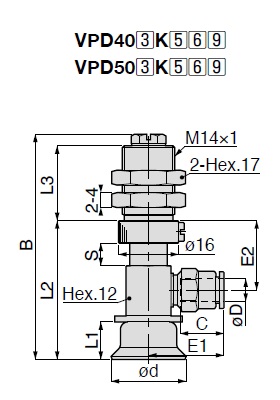 Long Stroke Slip Resistance Type VPD One-Touch Fitting with Cover 