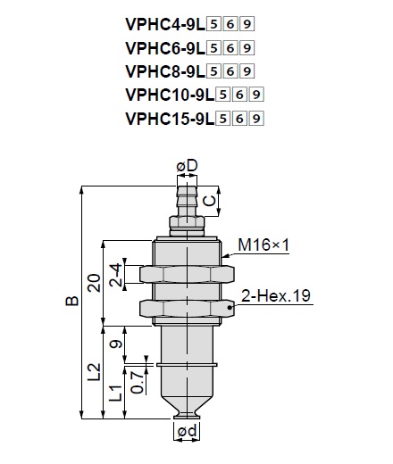 Vacuum Pad Soft Type VPHC Barbed Fitting Type 