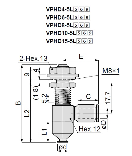 Vacuum Pad, Soft Type, VPHD, One Touch Fitting Type 