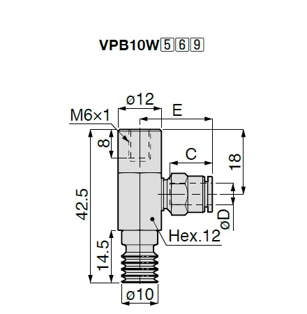 Vacuum Pad Multistage Bellows Type VPB One Touch Fitting Type 