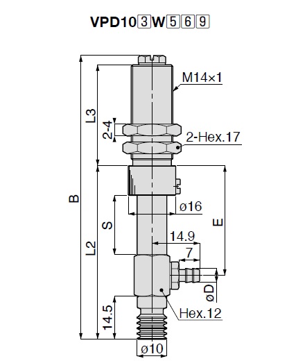 Vacuum Pad Multistage Bellows Type VPD Barb Fitting Type 