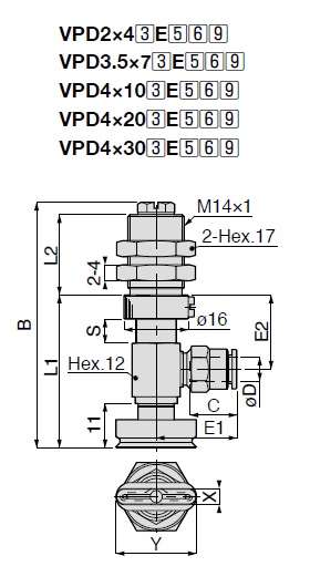 Vacuum Pad Oval Type VPD One Touch Fitting Type 