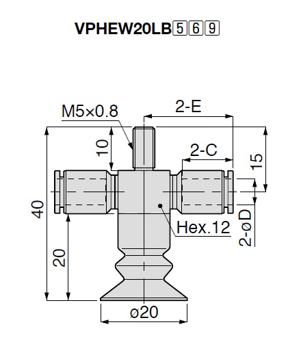 Vacuum Pad, Soft Bellows Type, VPHEW, One Touch Fitting Type 