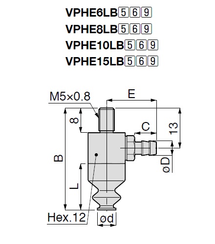 Vacuum Pad, Soft Bellows Type, VPHEW, One Touch Fitting Type 