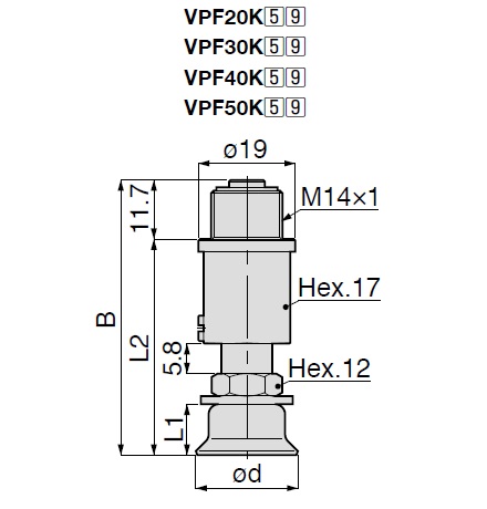 Vacuum Pad-Slip Resistant Type VPF 