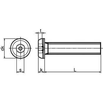 TRF/Tamper-Proof Screw, Stainless Steel Pin, Small Button Hexagonal Hole Screw (UNC) 