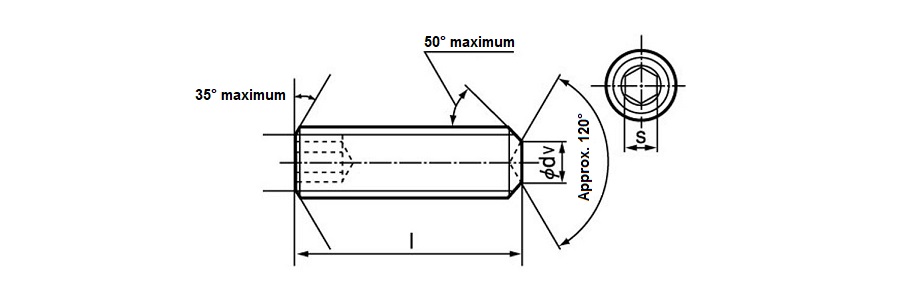 Hexagon Socket Set Screw, with HS Indented Tip 