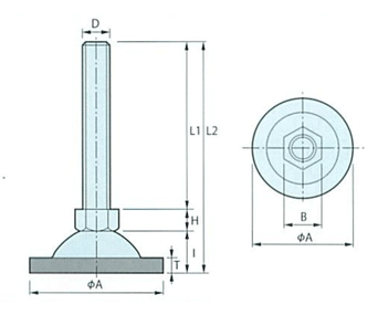 Drawing of Miniature Type Sun Adjust Bolt With Anti-Slip Rubber, S-M2 Series